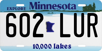 MN license plate 602LUR