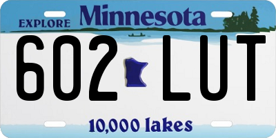 MN license plate 602LUT