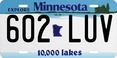 MN license plate 602LUV
