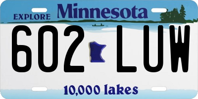 MN license plate 602LUW