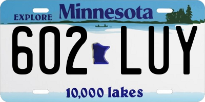 MN license plate 602LUY