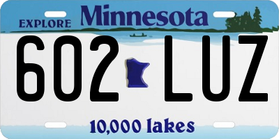 MN license plate 602LUZ