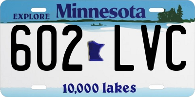 MN license plate 602LVC