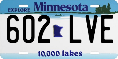 MN license plate 602LVE