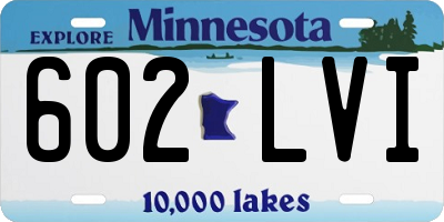 MN license plate 602LVI