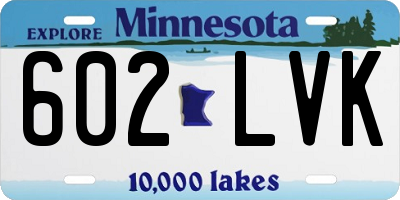 MN license plate 602LVK