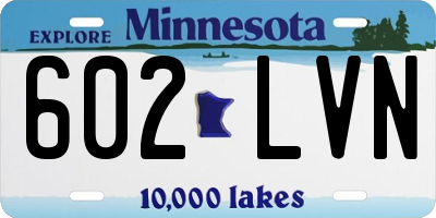 MN license plate 602LVN
