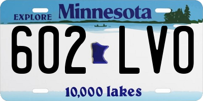 MN license plate 602LVO