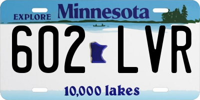 MN license plate 602LVR