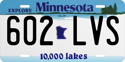 MN license plate 602LVS