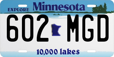 MN license plate 602MGD