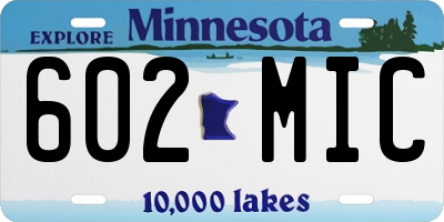 MN license plate 602MIC