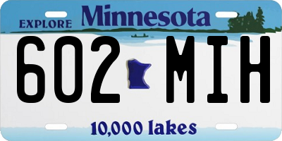 MN license plate 602MIH