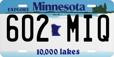 MN license plate 602MIQ