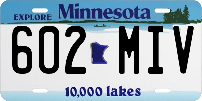 MN license plate 602MIV