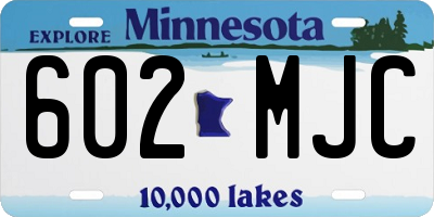 MN license plate 602MJC