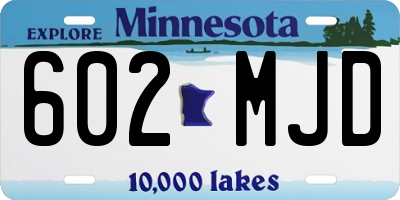 MN license plate 602MJD