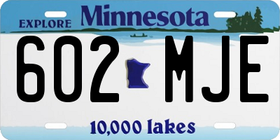 MN license plate 602MJE