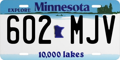 MN license plate 602MJV
