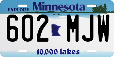 MN license plate 602MJW