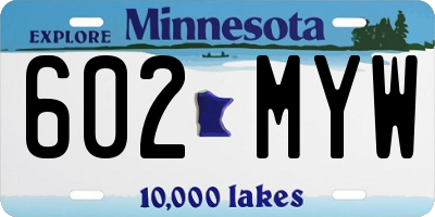 MN license plate 602MYW