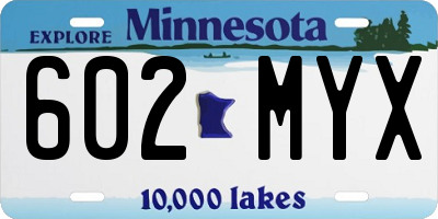 MN license plate 602MYX