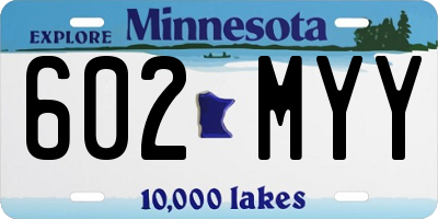 MN license plate 602MYY