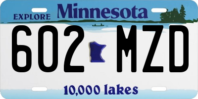 MN license plate 602MZD