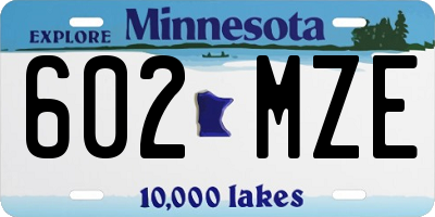 MN license plate 602MZE