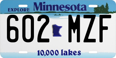 MN license plate 602MZF