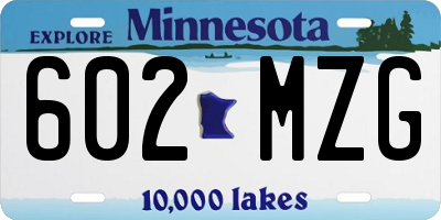 MN license plate 602MZG