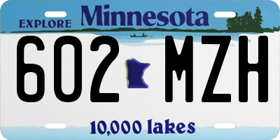 MN license plate 602MZH