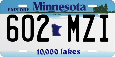MN license plate 602MZI