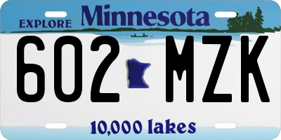 MN license plate 602MZK