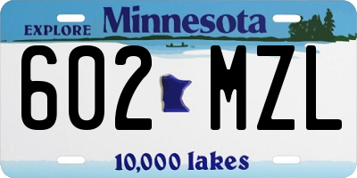MN license plate 602MZL