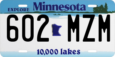 MN license plate 602MZM