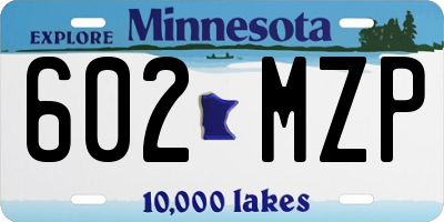 MN license plate 602MZP