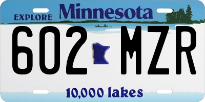 MN license plate 602MZR