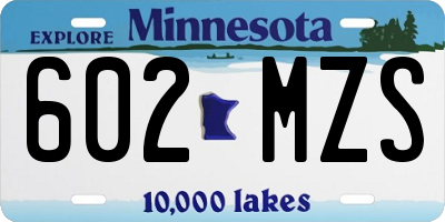 MN license plate 602MZS