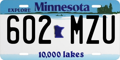 MN license plate 602MZU