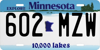 MN license plate 602MZW