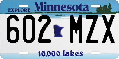 MN license plate 602MZX