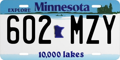 MN license plate 602MZY