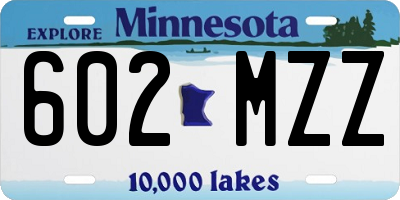MN license plate 602MZZ