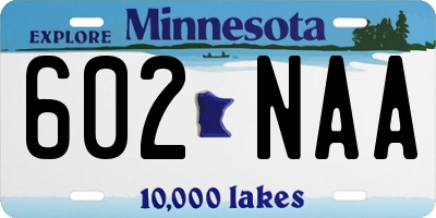 MN license plate 602NAA