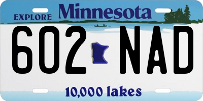 MN license plate 602NAD