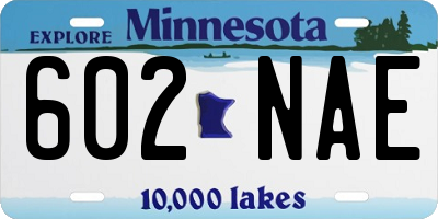 MN license plate 602NAE
