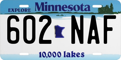MN license plate 602NAF
