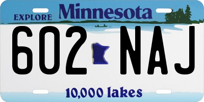 MN license plate 602NAJ
