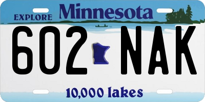MN license plate 602NAK